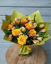 Букет цветов из:  Альстромерии и Розы #REPLACE_PRED# Торгашино
