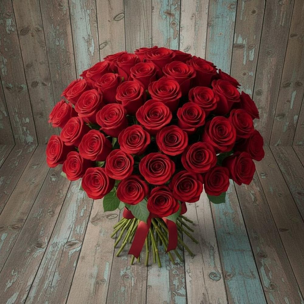 Букет 55 Красных роз Фридом в Торгашино