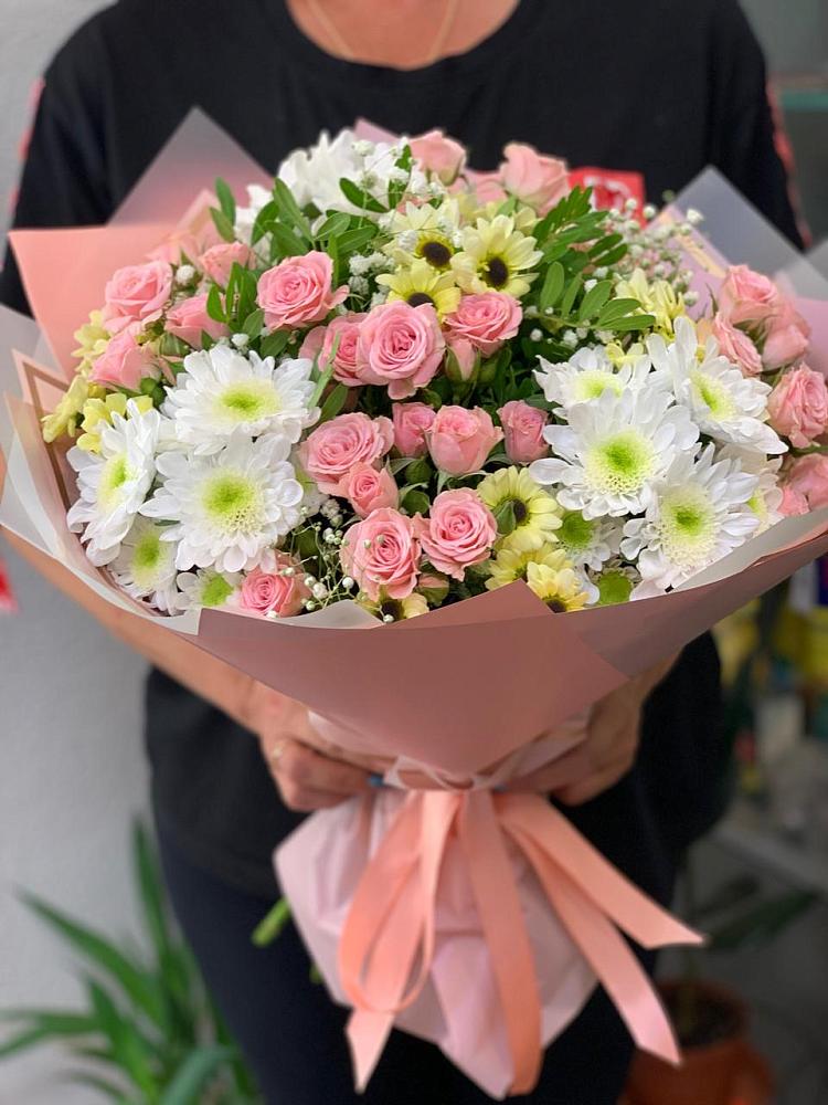 Букет цветов из: Розы и Хризантемы в Торгашино