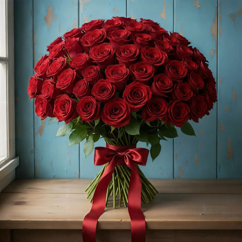 Букет Красные розы Блэк Меджик в Торгашино