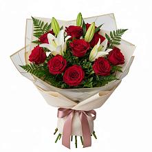 Букет цветов из:  Лилии и Розы в Торгашино