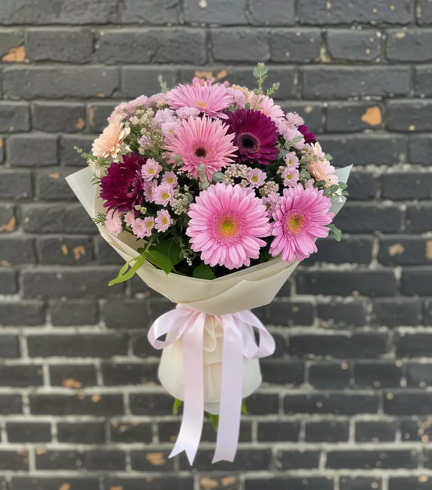 Букет цветов из: Герберы и Хризантемы в Торгашино