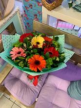 Букет цветов из:  Герберы, Хризантемы и Альстромерии #REPLACE_PRED# Торгашино