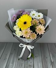 Букет цветов из:  Розы, Герберы и Хризантемы в Торгашино