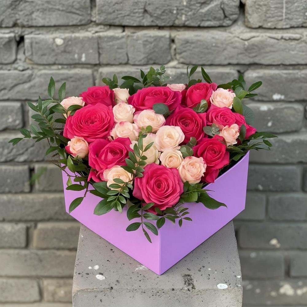 Цветочная композиция из Розы в коробке в Торгашино