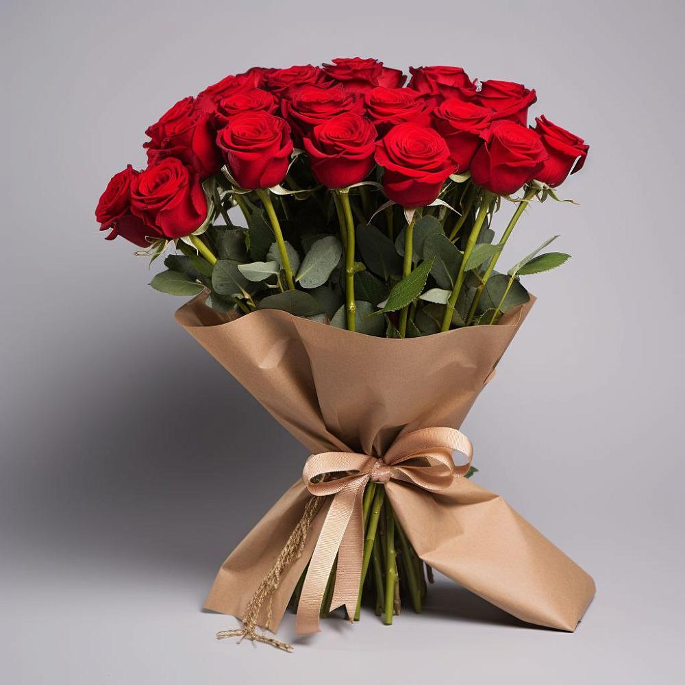 Букет 21 Красная роза Эдлесс Лав в Торгашино
