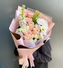 Букет цветов из:  Хризантемы и Розы в Торгашино