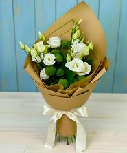 Букет цветов из:  Хризантемы и Лизиантусы в Торгашино