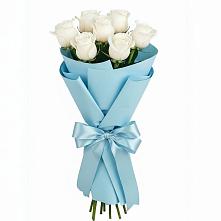 Букет 7 белых роз Проуд в Торгашино