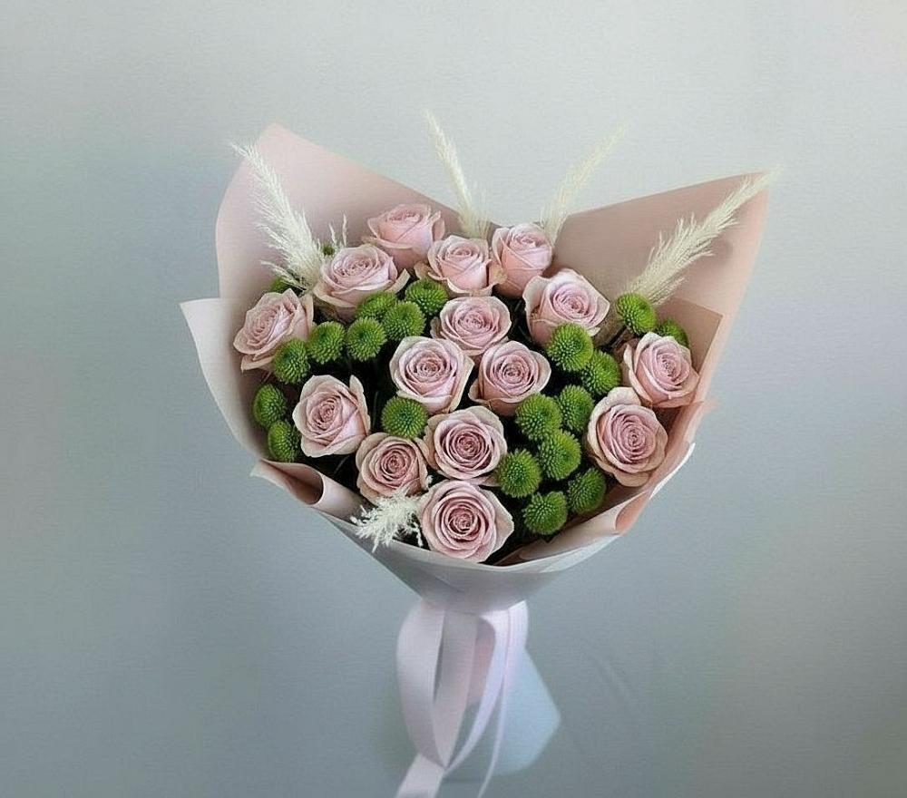 Букет цветов из: Розы и Хризантемы в Торгашино