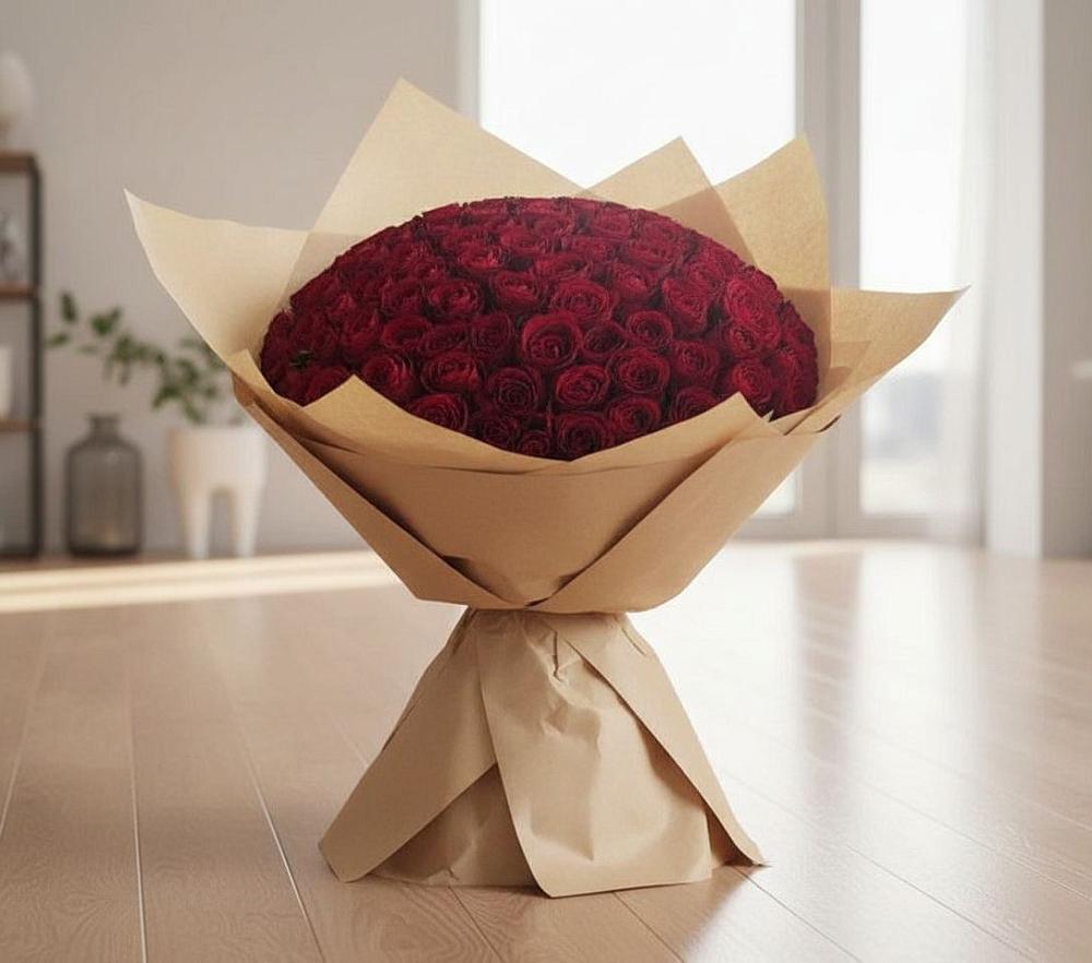 Букет 101 Красная роза в Торгашино