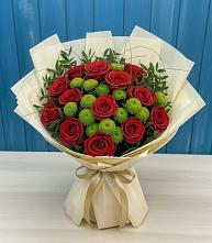 Букет цветов из:  Розы и Хризантемы в Торгашино