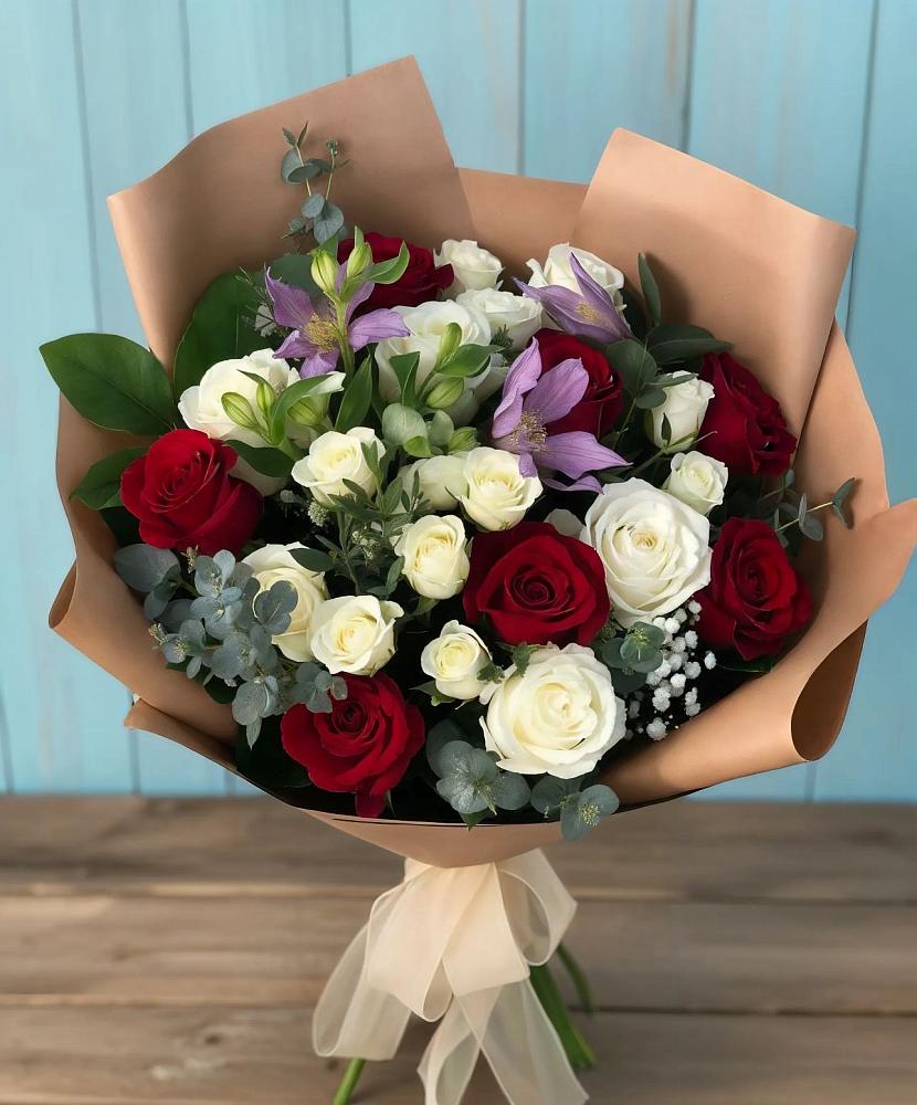 Букет цветов из: Розы и Альстромерии в Торгашино